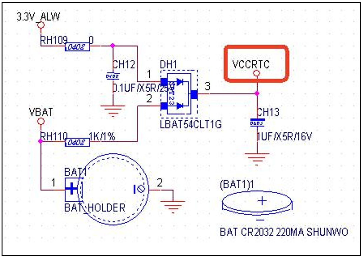图2主板CMOS电路图